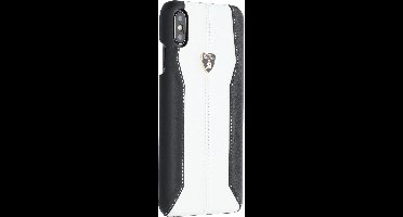 Wit hoesje van Lamborghini - Backcover - D1 Serie - iPhone Xs Max - Genuine Leather - Echt leer