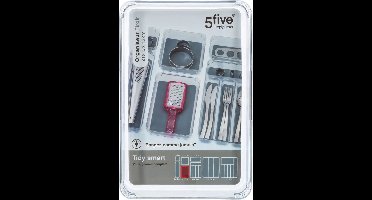 5Five Keuken lade organizer bakje - Set van 6x stuks - 1-vaks - Tidy Smart serie - kunststof - 16 x 23 x 4,5 cm