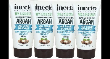 Inecto - Argan Hair Repair Treatment - 4 pak - Hydraterend - Kalmerend - Natuurlijk