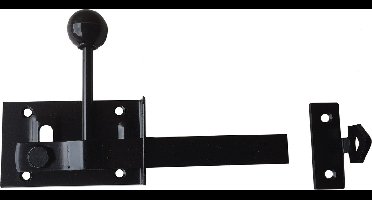Ambachtelijk tuinheksluiting - Tuinheksluiting 100x60mm zwart - sluiting voor tuinhek