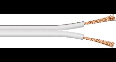 Luidspreker kabel (CCA) - 2x 1,50mm² / wit - 10 meter