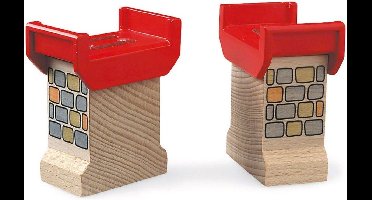 BRIO Spoorbrug pijlers - Bouwset voor creativiteit en motoriek - 33254 - uitbreiding voor BRIO World - vanaf 3 jaar