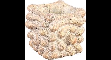 PTMD Bloempot Drew - 21x19x18 cm - Cement - Creme