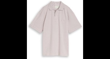 Tom Tailor - Oversized piqué poloshirt - Maat 140 - dusty greyish lilac
