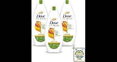 3 x Dove Care By Nature - Uplifting - Douchegel - Mangoboter & Almond Extract - 225 ml - Wasstrips - Douchegel - Huidverzorging - Opwekkende Douchegel - Hydraterende Douchegel - Mangoboter