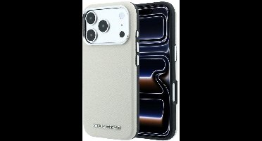 Karl Lagerfeld - HC MagSafe Grained Leather Elongated Logo (KLHMP18XPSWGKLE) - iPhone 18 Pro Max / iPhone 17 Pro Max - Beige