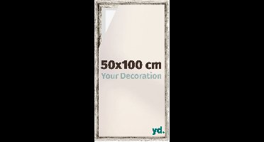 yd, Baklijst 50x100 cm Wit Vintage - Lijst voor Canvasdoek - MDF Lyon