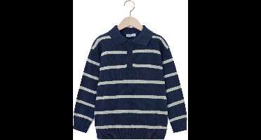 MAYORAL L/s Knit Polo Truien & Vesten Jongens - Sweater - Hoodie - Vest- Donkerblauw - Maat 128