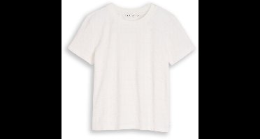 Tom Tailor Denim - Jacquard T-shirt met ronde hals - Maat M - off white