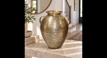 Hoppa! - Vaas - met oren en brede hals - Goud - 25 x 27 x 35 cm (B x D x H)
