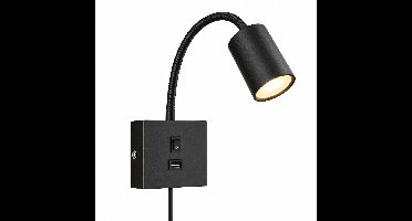 Wandlamp Binnen - Wandlamp voor Binnen - Industrieel en Vintage - Slaapkamer Bedlampje - Zwart