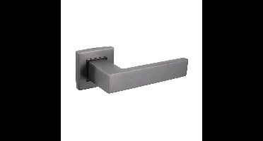 Lavuzo Imperio deurklink Gun Metal met vierkant rozet