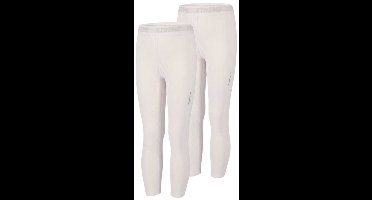 Thermobroek - Kids - Baselayer - Unisex - Wit - Maat 104 t/m 164 - Thermokleding - Jongens - Meisjes - 2-Pack