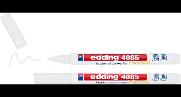 edding 4085 krijtmarker - 2 raamstiften - wit - krijtstift voor borden, ruiten, glas - ronde punt 1-2 mm - afwasbaar - uitwisbaar