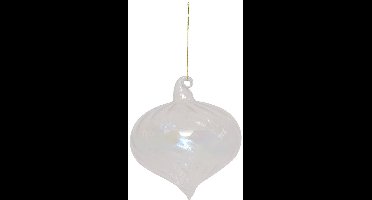 Glas in druppelvorm met iriserend effect 8 cm