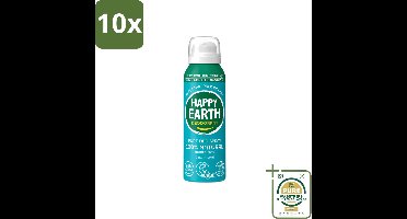 10 x Happy Earth – Deodorant Natural Air Spray – 100% Natuurlijk Cedar Lime – 100 ml - Wasstrips - 100% Natuurlijke Deodorant - Ceder En Limoen - Frisse Geur - Anti-perspirant - Huidvriendelijk