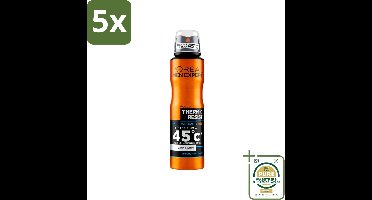 5 x L'Oréal Men Expert Deo Spray - Deodorant - Thermic Resist - 150 ml - Wasstrips - Deodorant Spray - Thermic Resist - Transpiratie Bescherming - Fris Geur - 48 Uur Bescherming