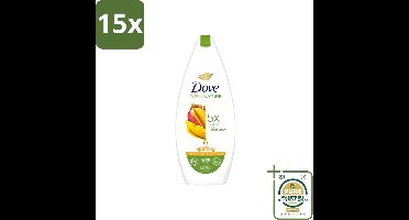 15 x Dove Care By Nature - Uplifting - Douchegel - Mangoboter & Almond Extract - 225 ml - Wasstrips - Douchegel - Huidverzorging - Opwekkende Douchegel - Hydraterende Douchegel - Mangoboter