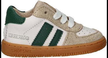 Shoesme Wit-Groen Sneakertje - Sneakers Kinderen - Jongens - Beige Green - Suède - Maat 23