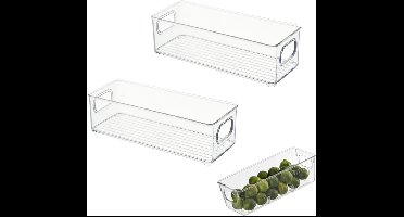 Thijox - 2 Stuks Koelkast-organizer, Doorzichtige Voedselopslag, Stapelbare Opbergdoos voor Koelkasten, Vriezers en Kasten - Ideaal voor Keuken en Opb