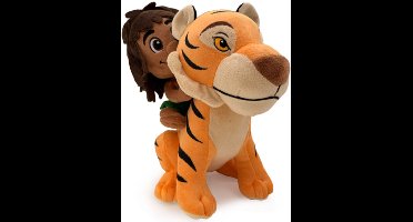 Mowgli & Shere Khan - The Jungle Book Pluche Knuffel 30 cm - Speelgoed Disney Knuffels voor Kinderen Jongens Meisjes - Jungle Boek