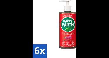 6 x Happy Earth – Handzeep – 100% Natuurlijk Floral Patchouli – 300 ml - Natuurlijke Handzeep - Vegan Handzeep - Handzeep Met Patchouli - Bloemige Handzeep - Huidvriendelijke Handzeep