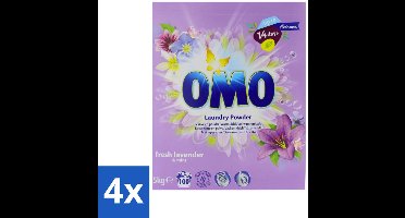 4 x Omo - Waspoeder - Lavendel & Mint - 5 kg - 100 Wasbeurten - Wasmiddel - Waspoeder - Lavendel En Mint - Wasbeurt - Wasgoed