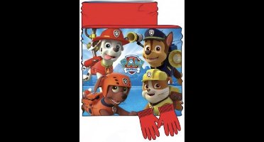Paw Patrol set / winterset - colsjaal + handschoenen - rood - One Size (± 3-6 jaar)