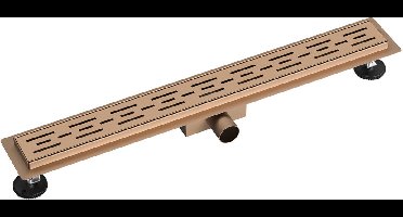 Douchegoot met Rooster - Lonis Trun - 100cm - Vloerflens - RVS - Geborsteld Koper