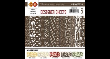 Chocoladebruin Autumn Colors Designer Sheets 3 by Card Deco