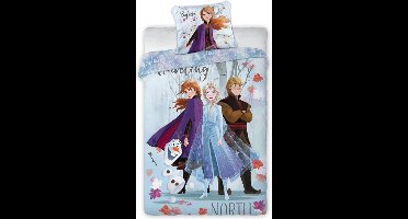 Frozen dekbedovertrek - eenpersoons - Anna, Elsa en Olaf dekbed - 140 x 200 cm.