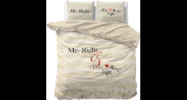 Dreamhouse Mr and Mrs Always - Dekbedovertrekset - Lits-Jumeaux - 240x200/220 + 2 kussenslopen 60x70 - Creme