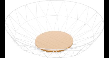 Atmosphera diamant Fruitmand wit - Fruitschaal - decoratieve schaal - 40 cm