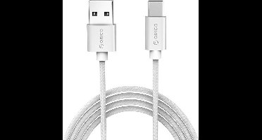 Orico 2.4 A fast charge / quick charge / snellaad USB type c laadkabel en datakabel / kabel  Windows/Andriod - zilver