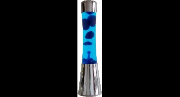 Fisura Lavalamp Zilver Met Blauwe Vloeistof En Navy Lava