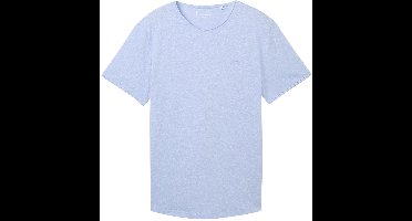 Tom Tailor Denim - T-shirt met gemêleerde look - Maat S - Brunnera Blue