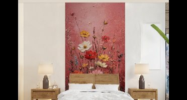 Behang - Fotobehang Bloemenboeket - Diepte - Tastbare textuur - Breedte 120 cm x hoogte 240 cm