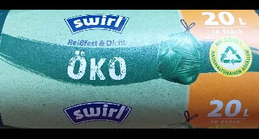 Swirl Öko Vuilniszakken – 20L – 18 Stuks – Sterk & Lekvrij – Gerecycled Materiaal