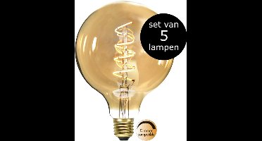 5-Pack | G125 Globelamp - E27 - 3.2W - Super Warm Wit - 2200K - Dimbaar