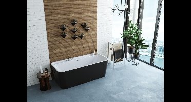 Allibert KOLORA vrijstaand bad 170×78 cm – mat zwart/mat wit