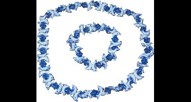 Ketting+armband dolfijnen blauw-wit