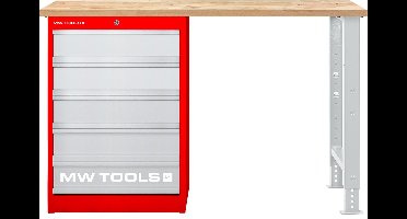 Modulaire werkbank Rubberwood met ladekast 5L 1500 mm MW Tools MOD15LP5R