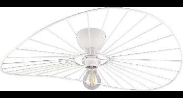 LED Plafondlamp - Plafondverlichting - Torna Aupe - E27 Fitting - 1-lichts - Rond - Mat Wit - Metaal