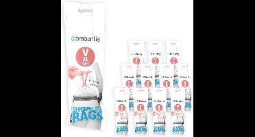 Brabantia PerfectFit Vuilniszakken - 2/3 l - Code V - 12 rollen x 20 stuks