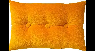 Dutch Decor VALERIE - Sierkussen 40x60 cm - velvet - met knopen - Golden Glow - geel - Inclusief binnenkussen - Luxe kussens voor woonkamer & bank