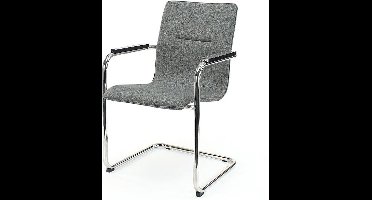 Workliving Vergaderstoel X6 - Comfort Slede Wolvilt Middengrijs