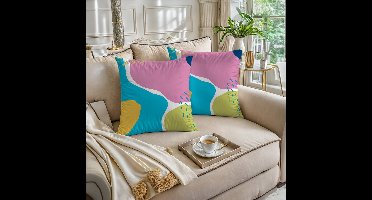 Boraboi® Luxe Decoratieve Kussenhoezen set van 2 , Zachte Suède Touch- 40x40 cm -(Groen,Blauw,Wit,Geel,Roze)