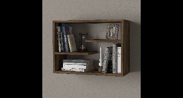 Skye Decor, Wandplank, Tino - Walnut, Gemelamineerde spaanplaat, Walnoot, 60 x 19,5 x 44 cm