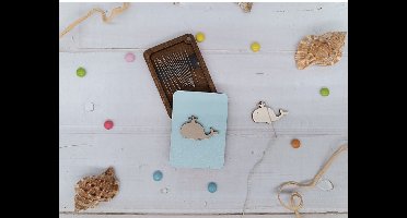 Naaldhouder - Houten Naaldendoosje Walvis - Kind Fox - met magneetstrip