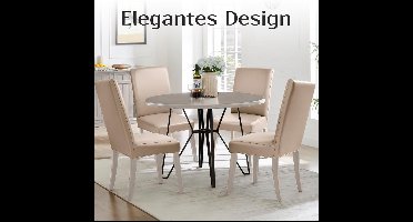 Stoelhoezen - set van 6 - Kunstleer - modern - Stretch fit - waterdicht - Wasbaar - Effen - 46D x 48B x 60H centimeter - Kleur : kaki